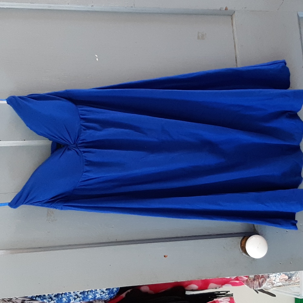 Women's royal blue strapless cupcake dress